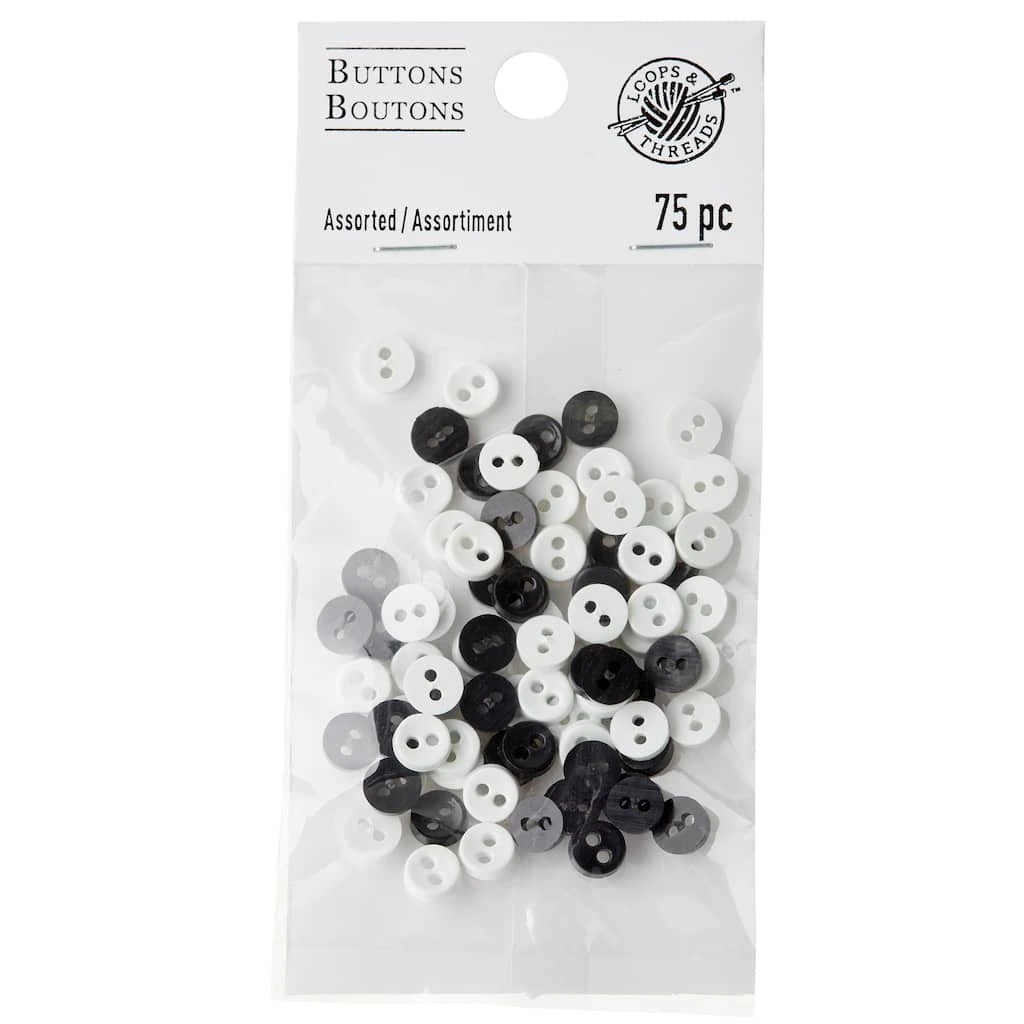 Hot Sale π Favorite Findings™ Mini Buttons, Black & White by Loops & Threads® π₯° 5 Hot Sale π Favorite Findings™ Mini Buttons, Black & White by Loops & Threads® π₯° - Image 3