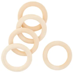 Best Sale β€οΈ Loops & Threads® Wood Cabone Rings, 5ct. β¨