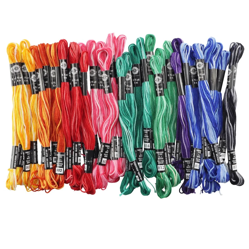 New π 12 Packs: 36 ct. (432 total) Variegated Embroidery Floss by Loops & Threads™ β 3 New π 12 Packs: 36 ct. (432 total) Variegated Embroidery Floss by Loops & Threads™ β