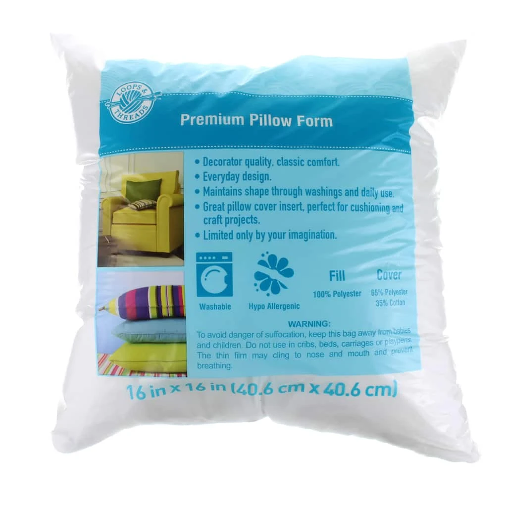 Wholesale π― 9 Pack: Premium Pillow Form by Loops & Threads™, 16" x 16" π― 3 Wholesale π― 9 Pack: Premium Pillow Form by Loops & Threads™, 16" x 16" π―