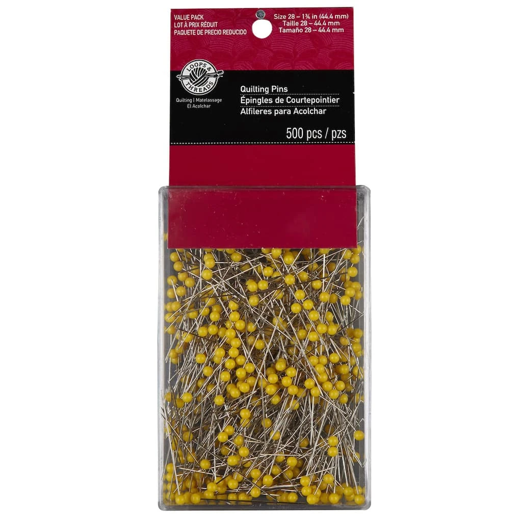 Best deal π― 12 Packs: 500 ct. (6,000 total) 1.75" Yellow Ball Quilting Pins by Loops & Threads™ 𧨠5 Best deal π― 12 Packs: 500 ct. (6,000 total) 1.75" Yellow Ball Quilting Pins by Loops & Threads™ 𧨠- Image 3