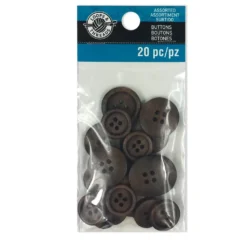 Coupon ✨ 12 Packs: 20 ct. (240 total) Dark Wood Buttons by Loops & Threads® ❤️ -Loops and Threads Store 10509306 1