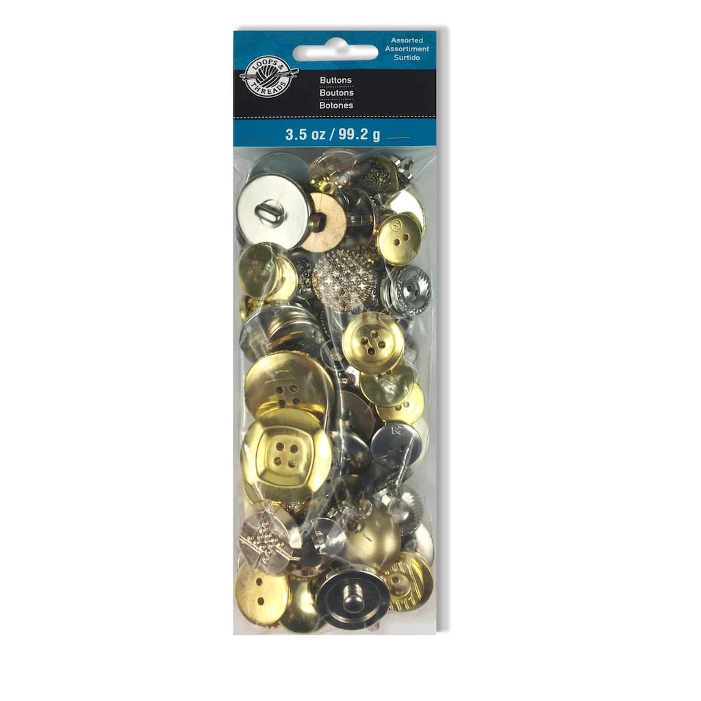 Cheap π 12 Pack: Gold & Silver Buttons Set by Loops & Threads® 𧨠3 Cheap π 12 Pack: Gold & Silver Buttons Set by Loops & Threads® π§¨
