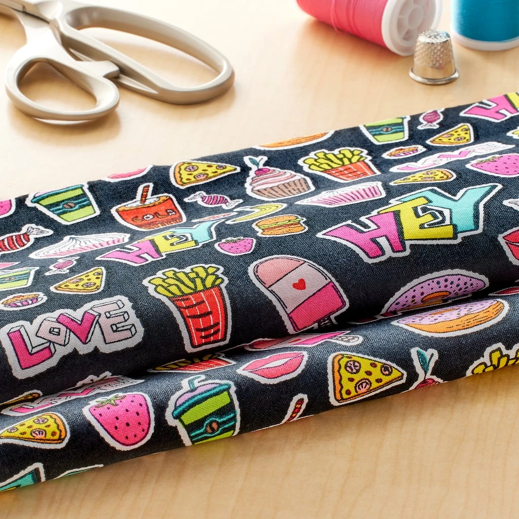 Deals ⌛ Foodie Design Cotton Fabric by Loops & Threads™ ⭐ 4 Deals ⌛ Foodie Design Cotton Fabric by Loops & Threads™ ⭐ - Image 2