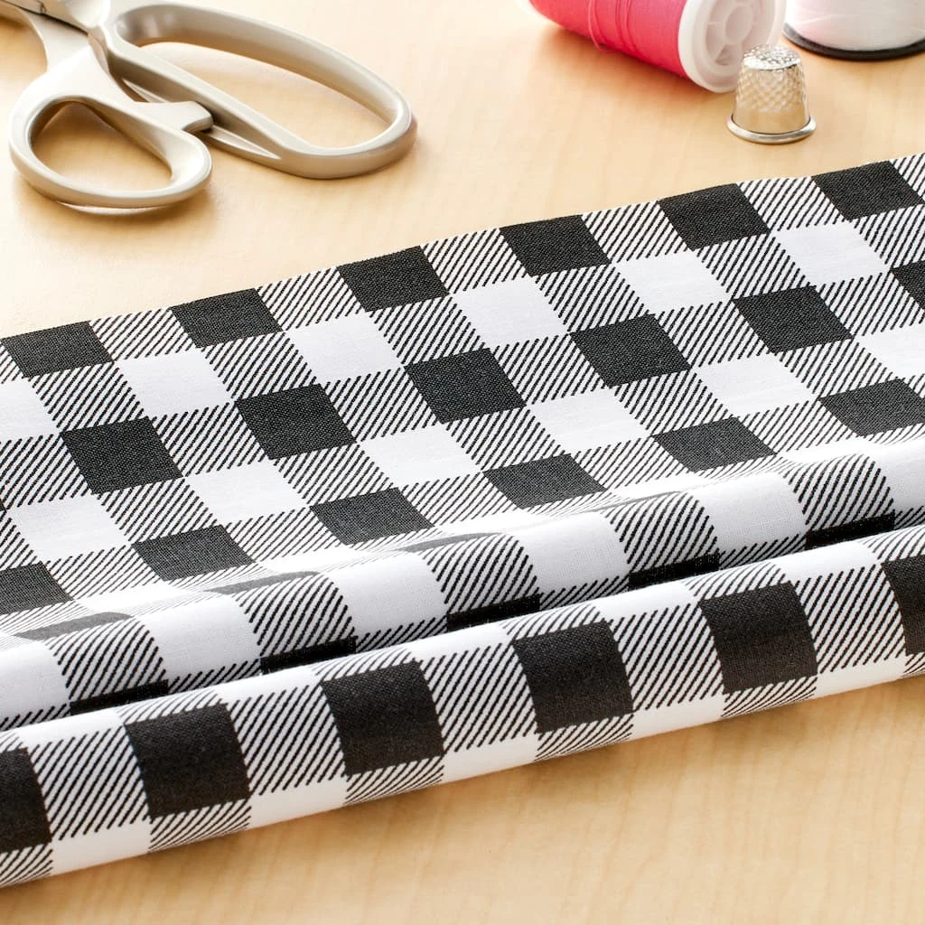 Best deal π Black Check Cotton Fabric by Loops & Threads™ π€© 4 Best deal π Black Check Cotton Fabric by Loops & Threads™ π€© - Image 2