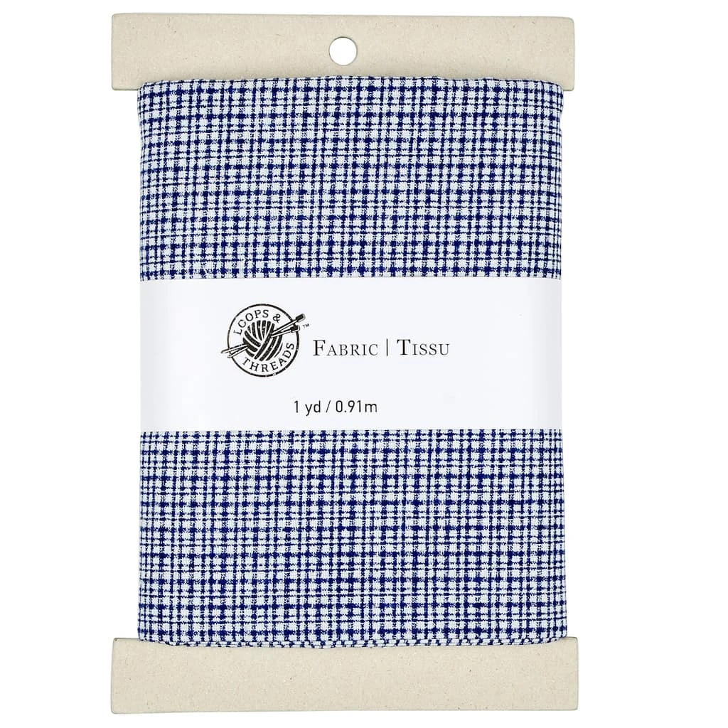 Wholesale β Navy & White Plaid Cotton Fabric Bundle by Loops & Threads™ π 3 Wholesale β Navy & White Plaid Cotton Fabric Bundle by Loops & Threads™ π
