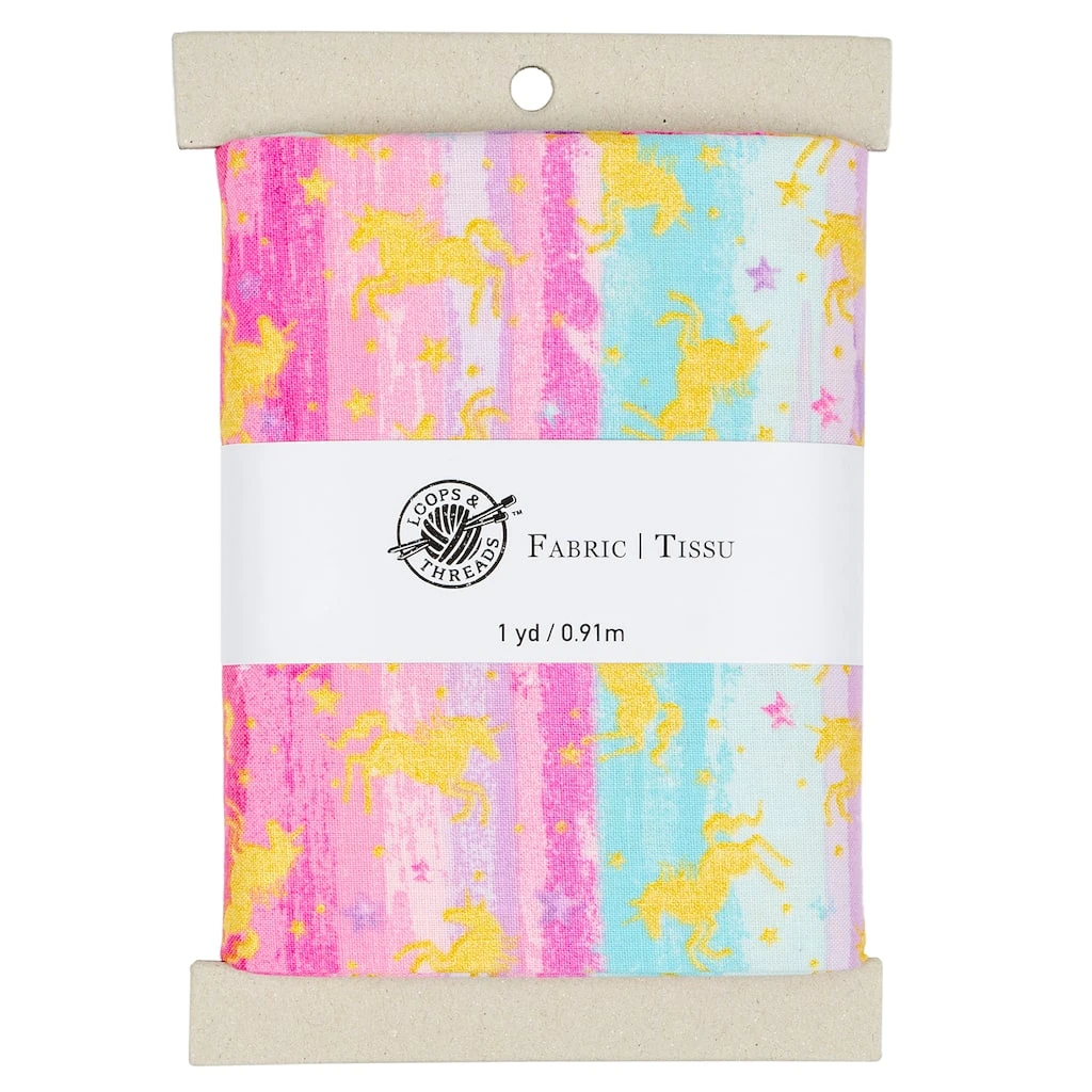 Deals ❤️ Multicolor Unicorn Cotton Fabric Bundle by Loops & Threads™ 💯 3 Deals ❤️ Multicolor Unicorn Cotton Fabric Bundle by Loops & Threads™ 💯