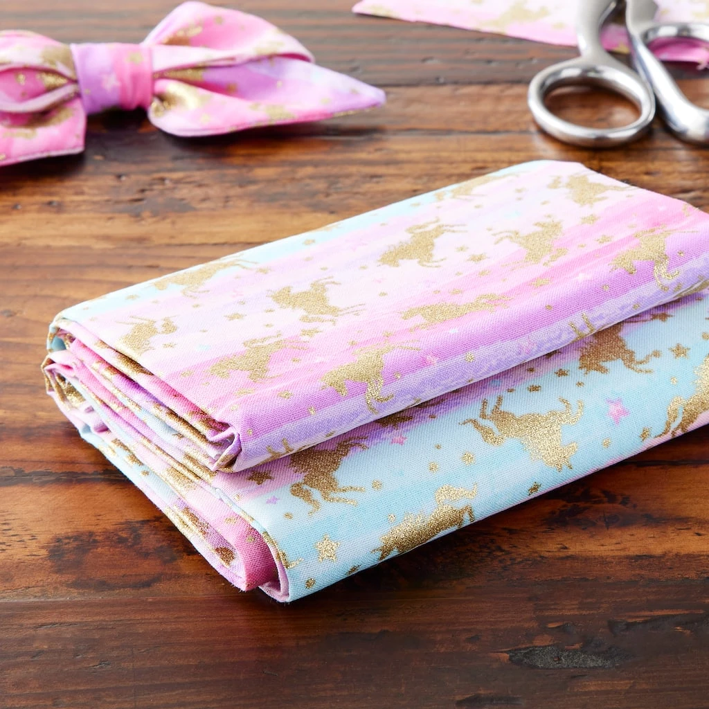 Deals ❤️ Multicolor Unicorn Cotton Fabric Bundle by Loops & Threads™ 💯 4 Deals ❤️ Multicolor Unicorn Cotton Fabric Bundle by Loops & Threads™ 💯 - Image 2