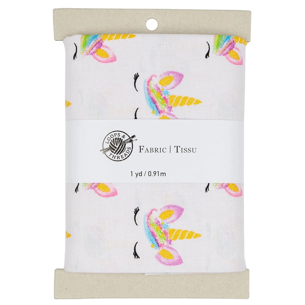 Buy π White Unicorn Cotton Fabric Bundle by Loops & Threads™ π 3 Buy π White Unicorn Cotton Fabric Bundle by Loops & Threads™ π