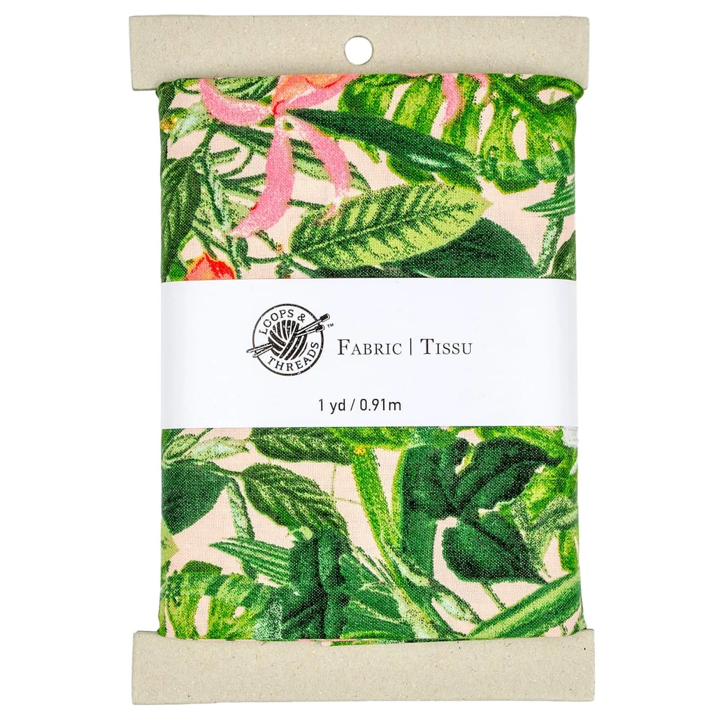 Cheapest ⌛ Tropical Palm Cotton Fabric Bundle by Loops & Threads™ ⌛ 3 Cheapest ⌛ Tropical Palm Cotton Fabric Bundle by Loops & Threads™ ⌛
