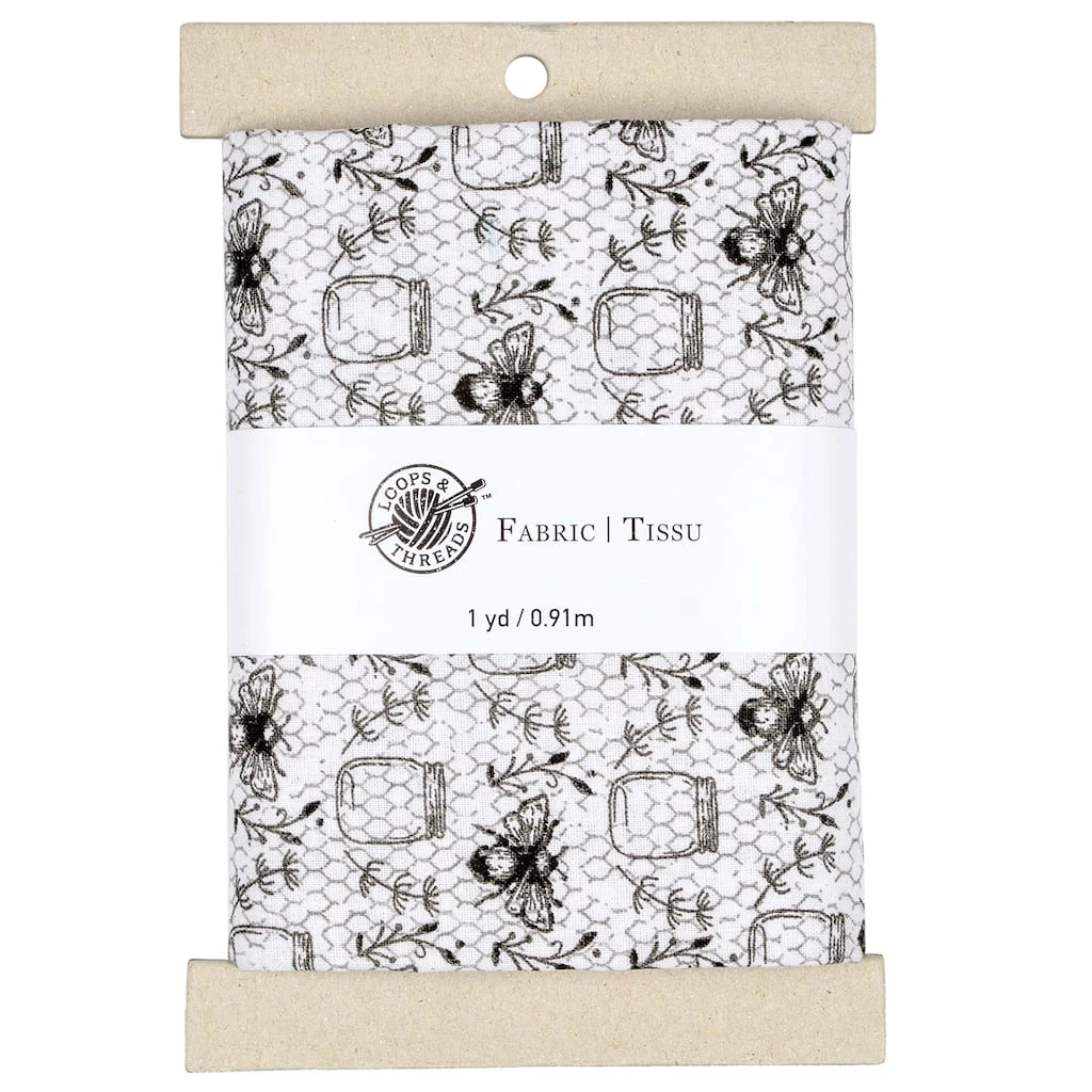 Discount ❤️ Black & White Bees Cotton Fabric Bundle by Loops & Threads™ ⌛ 3 Discount ❤️ Black & White Bees Cotton Fabric Bundle by Loops & Threads™ ⌛