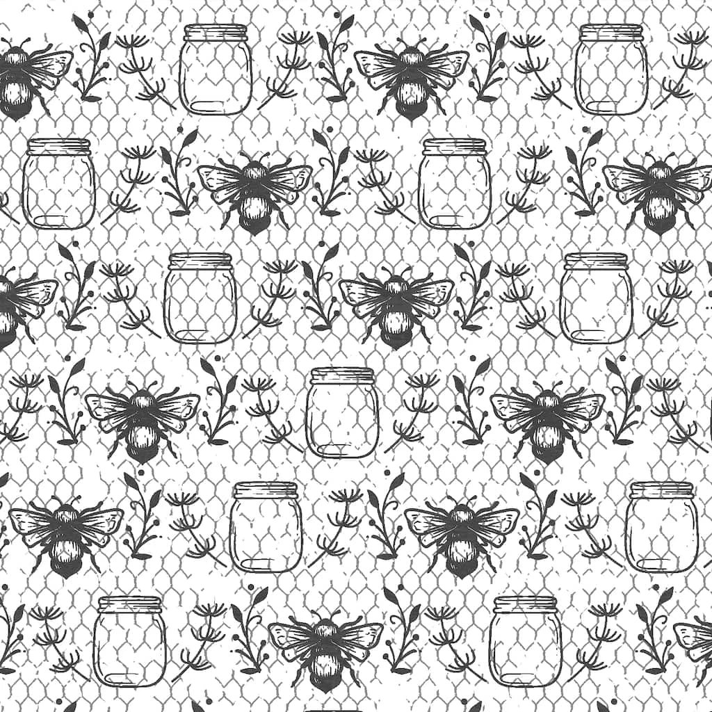 Discount ❤️ Black & White Bees Cotton Fabric Bundle by Loops & Threads™ ⌛ 6 Discount ❤️ Black & White Bees Cotton Fabric Bundle by Loops & Threads™ ⌛ - Image 4