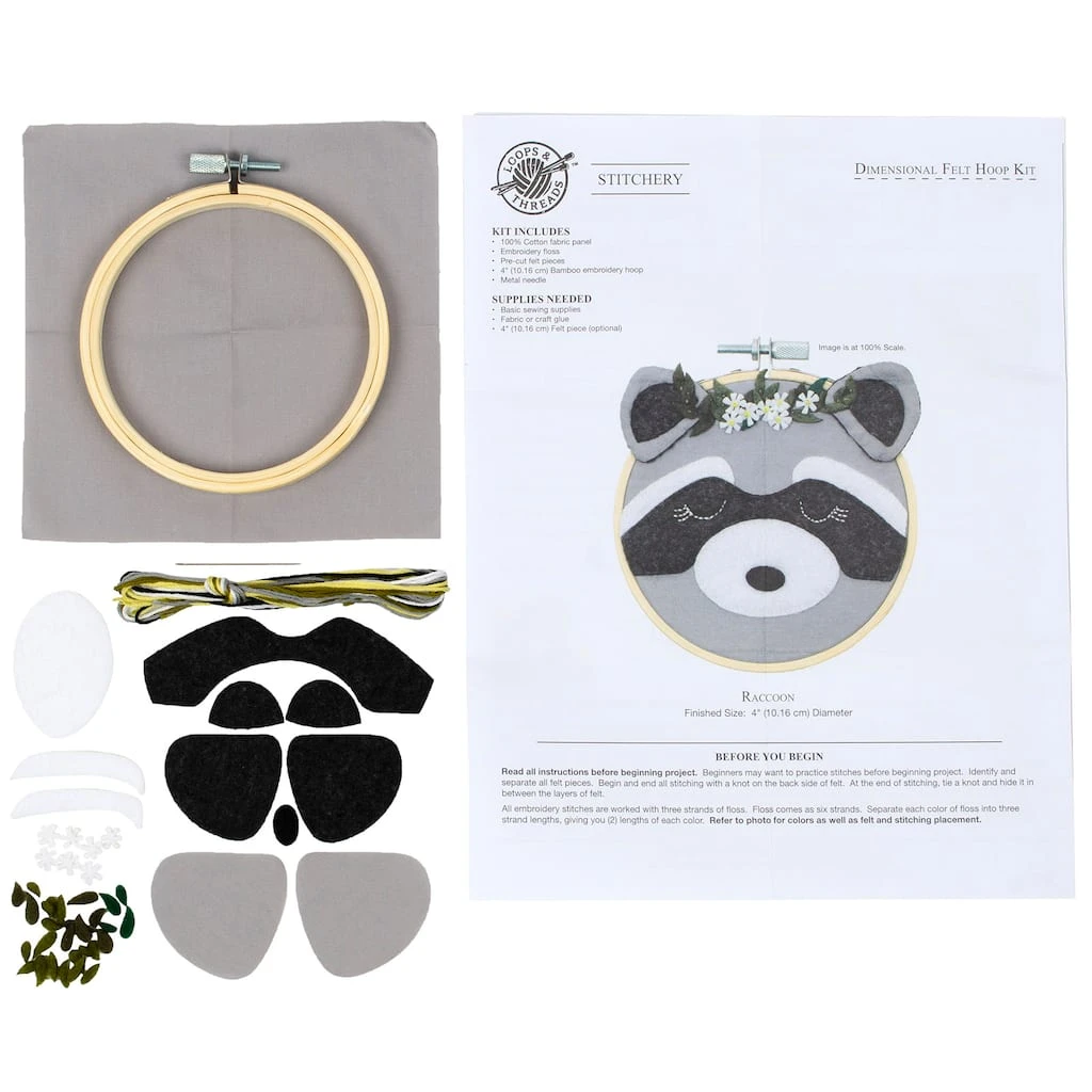 Best reviews of 𧨠Raccoon Felt Hoop Kit by Loops & Threads™ β 5 Best reviews of 𧨠Raccoon Felt Hoop Kit by Loops & Threads™ β - Image 3