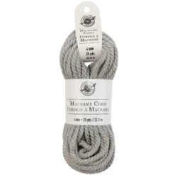 Hot Sale π€© Charcoal Macramé Cotton Cord by Loops & Threads®, 75ft. β¨