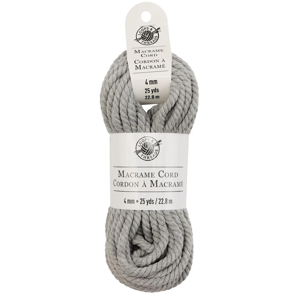 Hot Sale π€© Charcoal Macramé Cotton Cord by Loops & Threads®, 75ft. β¨ 3 Hot Sale π€© Charcoal Macramé Cotton Cord by Loops & Threads®, 75ft. β¨