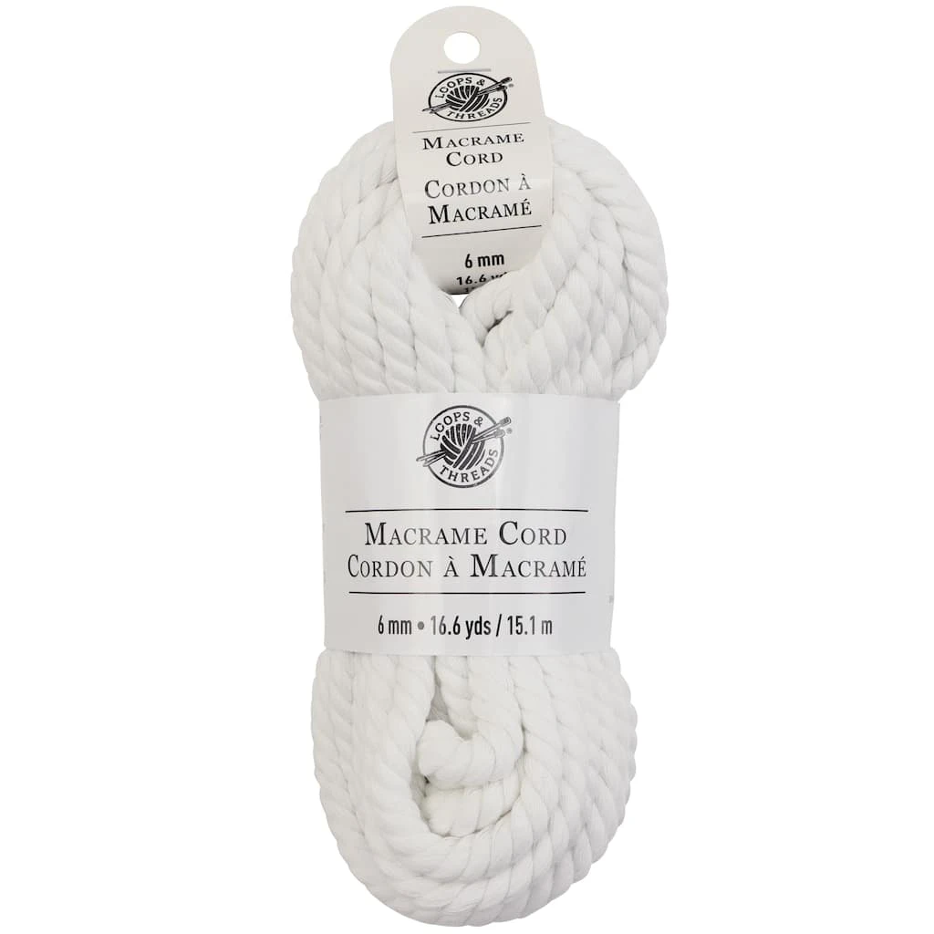 New ⌛ Macramé Cotton Cord by Loops & Threads®, 50ft. ❤️ 3 New ⌛ Macramé Cotton Cord by Loops & Threads®, 50ft. ❤️