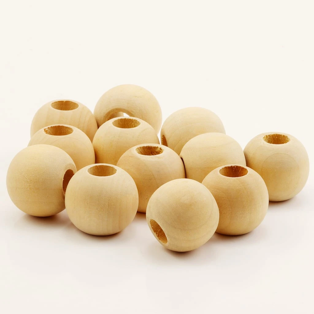 Brand new ✨ 12 Packs: 12 ct. (144 total) Natural Wood Round Beads, 25mm by Loops & Threads® ✔️ 5 Brand new ✨ 12 Packs: 12 ct. (144 total) Natural Wood Round Beads, 25mm by Loops & Threads® ✔️ - Image 3