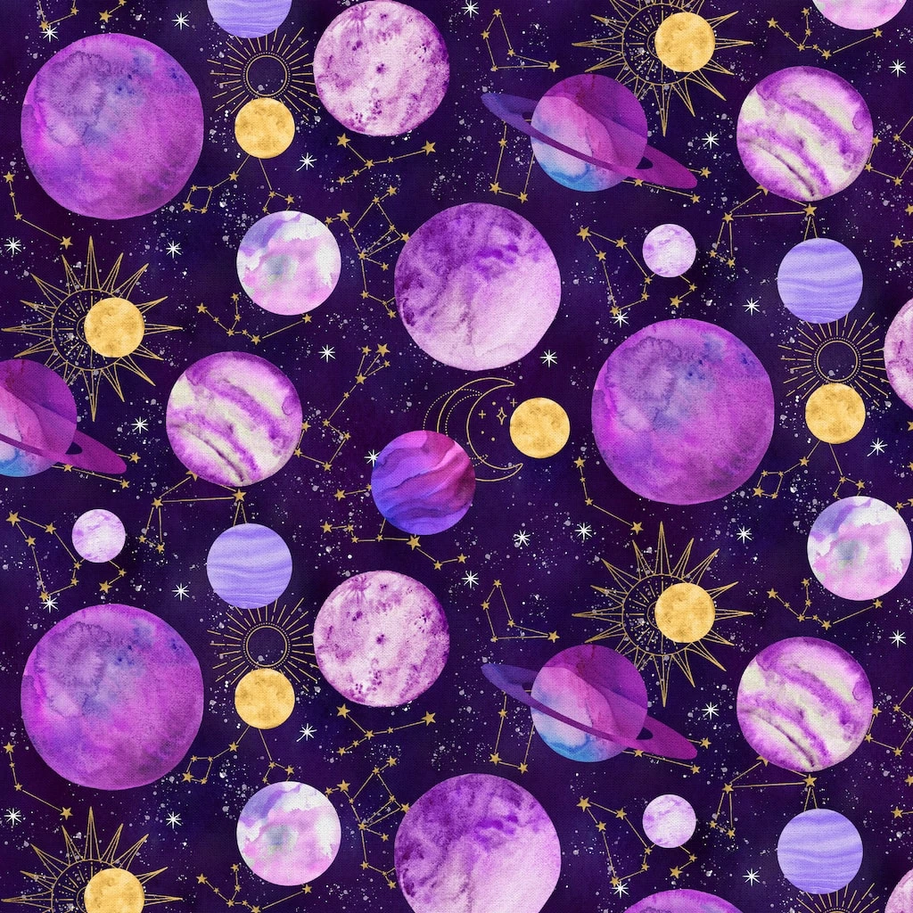 Discount βοΈ Purple Space Cotton Fabric Bundle by Loops & Threads™ π 4 Discount βοΈ Purple Space Cotton Fabric Bundle by Loops & Threads™ π - Image 2
