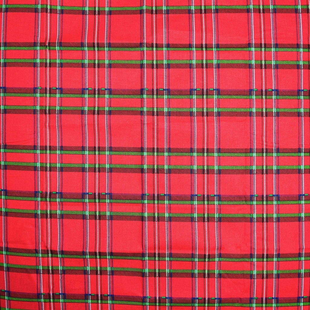 Outlet ❤️ Red Plaid Cotton Fabric by Loops & Threads® ⭐ 4 Outlet ❤️ Red Plaid Cotton Fabric by Loops & Threads® ⭐ - Image 2