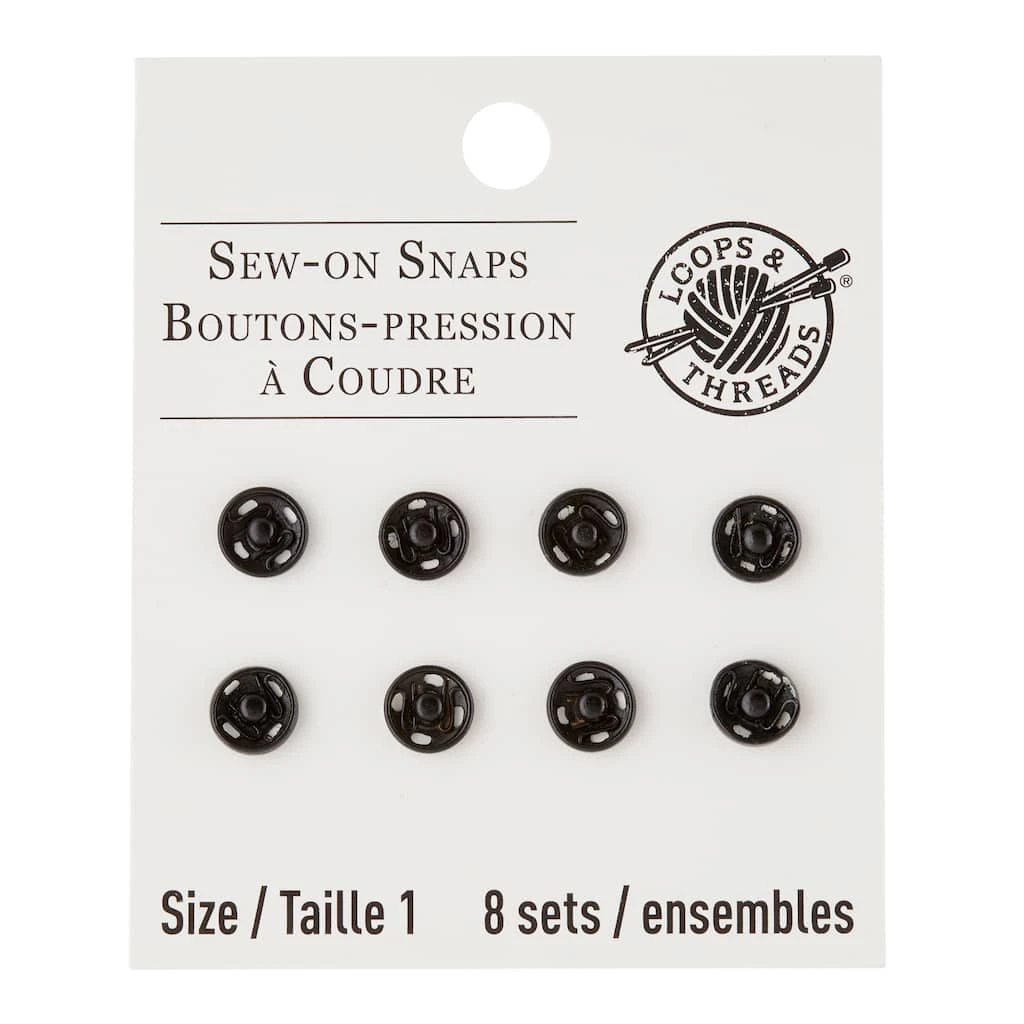 Discount ⌛ 12 Packs: 8 ct. (96 total) Black Sew-On Snaps by Loops & Threads™ ❤️ 3 Discount ⌛ 12 Packs: 8 ct. (96 total) Black Sew-On Snaps by Loops & Threads™ ❤️