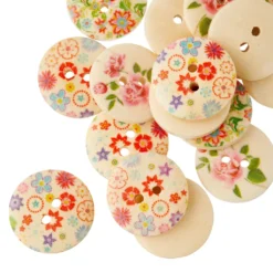 Coupon π 12 Packs: 18 ct. (216 total) Flower Print Buttons by Loops & Threads® β€οΈ